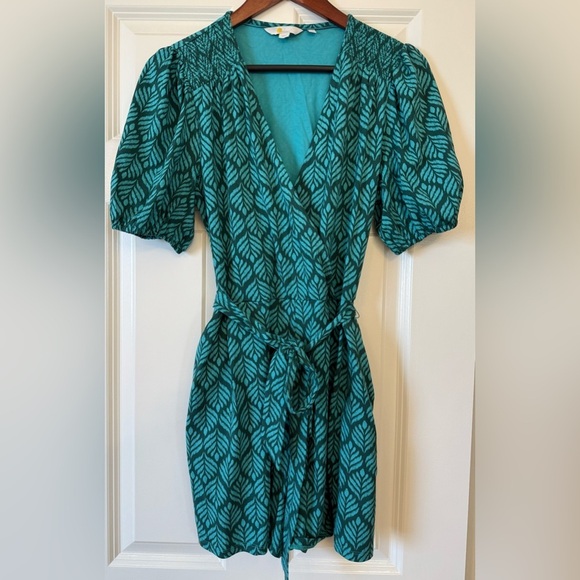 Boden Pants - Boden Tie Waist Ruby Jersey Romper in Palm Leaf Size US 8 R